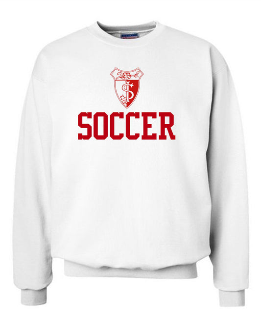 SJA Crewneck Sweatshirt St. Joesphs Academy White Mens Small - Third Coast Soccer