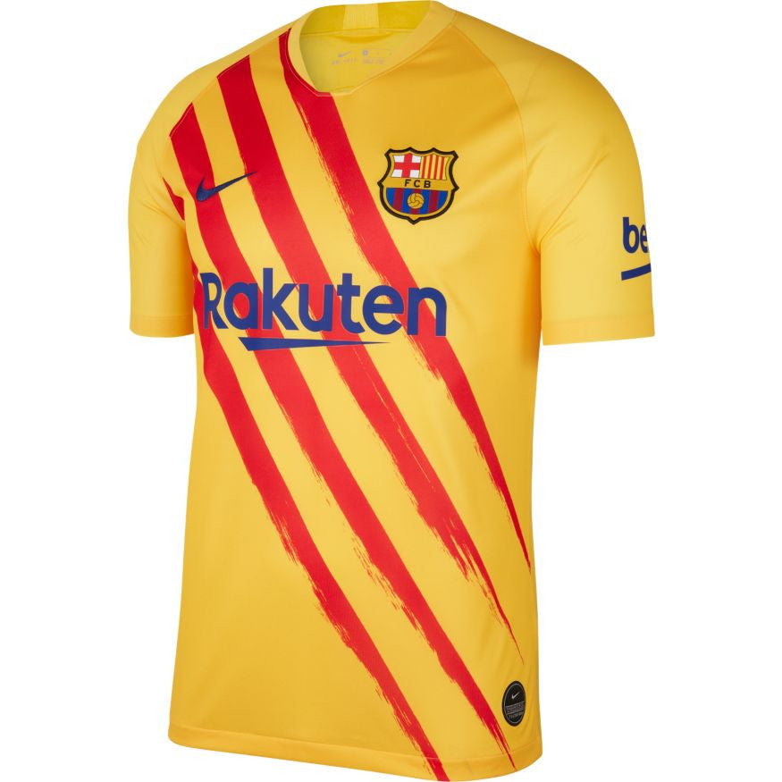 Nike Fc Barcelona Stadium Jersey 19/20 Club Replica Mens Small Varsity Maize/Deep Royal - Third Coast Soccer