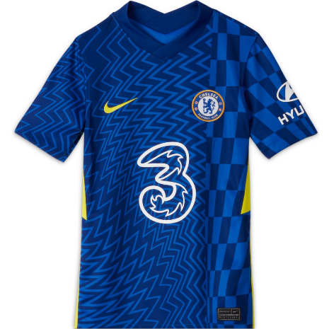 Nike Youth Chelsea Fc Home Jersey - 21/22 Club Replica Youth Small Lyon Blue/Opti Yellow - Third Coast Soccer