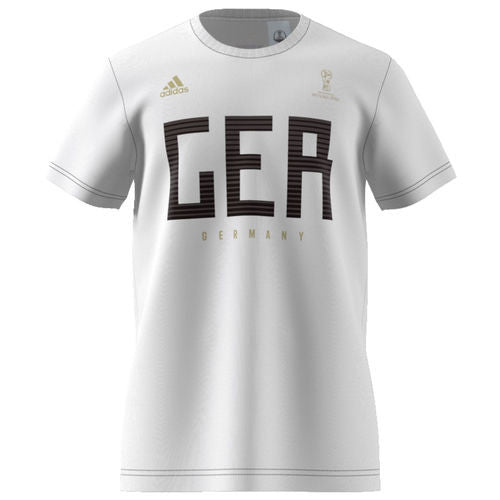 adidas Germany World Cup 2018 Tee International Replica White/Black Mens Medium - Third Coast Soccer