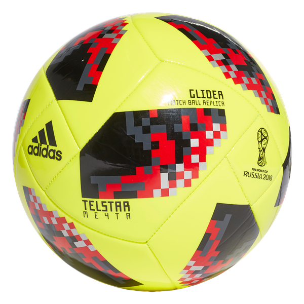 adidas Telstar 18 World Cup Ko Glider Ball - Solar Yellow/Black Balls Size 5 Solar Yellow/Black - Third Coast Soccer