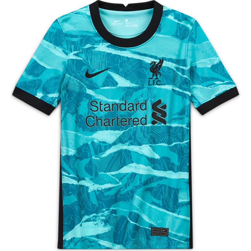 Nike Liverpool Youth Away Jersey 20/21 Club Replica Youth Small Hyper Turquois/Black - Third Coast Soccer