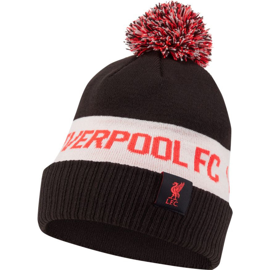 Nike Liverpool Fc Pom Beanie Hats Black/Laser Crimson  - Third Coast Soccer