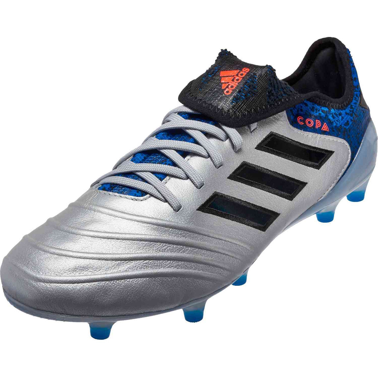 Adidas Copa 18.1 FG - Silver/Black/Blue Mens Firm Ground Mens 6.5 Silver/Black/Blue - Third Coast Soccer