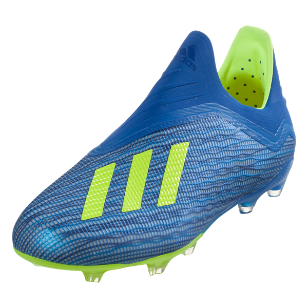 adidas Junior X 18+ Purespeed Fg - Blue/Solar Yellow/Black Youth Firm Ground Emode/Emode/Emode Youth 4 - Third Coast Soccer