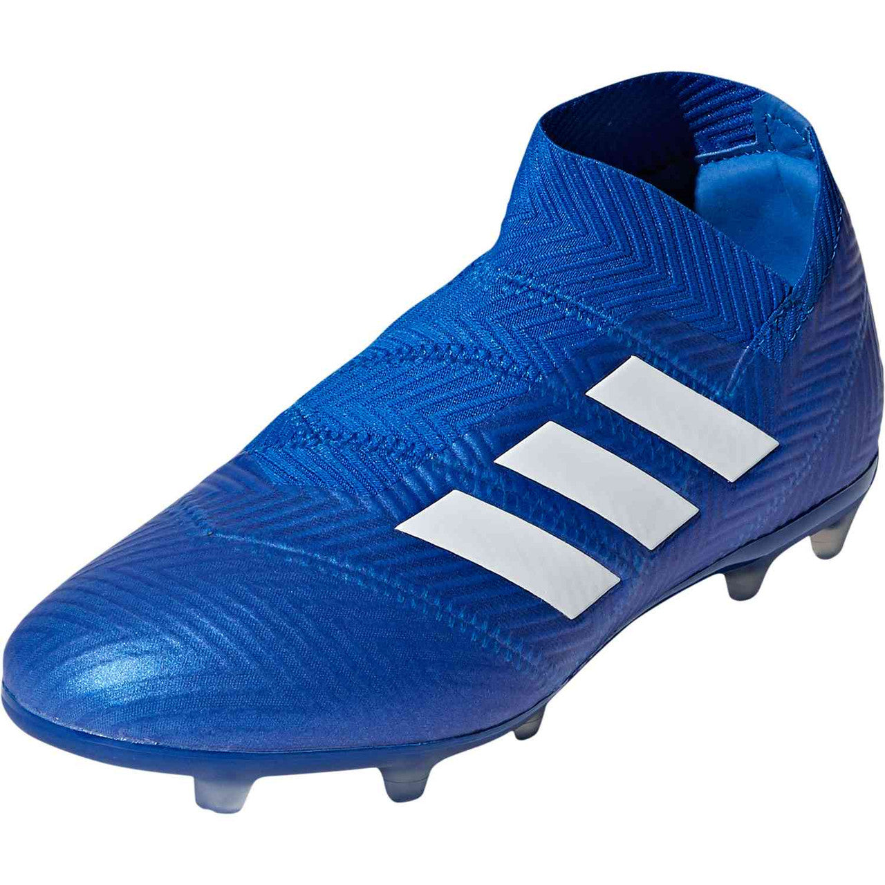 adidas Junior Nemeziz 18+ FG - Blue/White/Blue Youth Firm Ground Football Blue/White/Blue Youth 4 - Third Coast Soccer