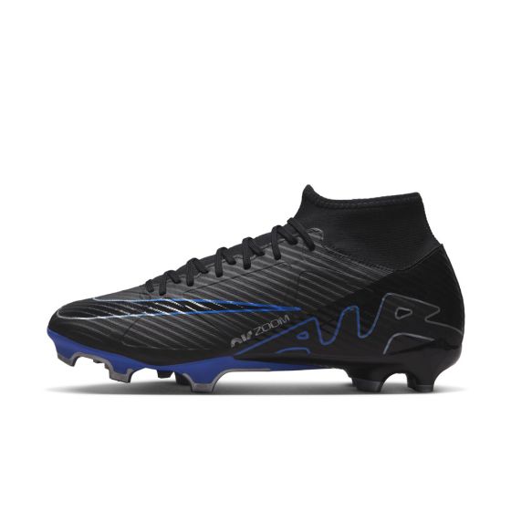 Nike Zoom Mercurial Superfly 9 Academy FG - Black/Chrome/Hyper Royal Men's Footwear Closeout - Third Coast Soccer