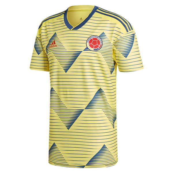 adidas Colombia Home Jersey 2019 International Replica Mens Small Light Yellow/Night Marine - Third Coast Soccer