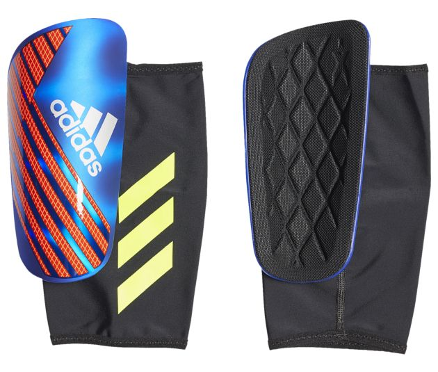 adidas X Pro Shinguard - Bold Blue/Active Red/Silver Metallic Adult Shinguards Small Blue/Red/Silver - Third Coast Soccer