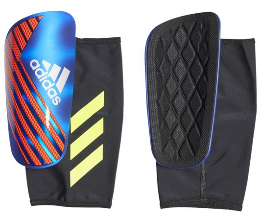 adidas X Pro Shinguard - Bold Blue/Active Red/Silver Metallic Adult Shinguards Small Blue/Red/Silver - Third Coast Soccer