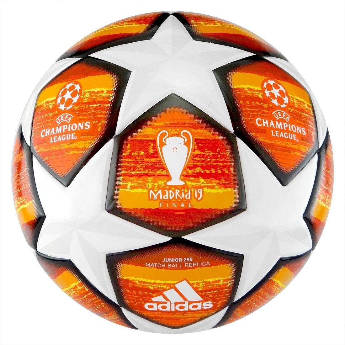 adidas UCL Finale Madrid Junior 290 Ball Balls Size 5 White/Action Red - Third Coast Soccer
