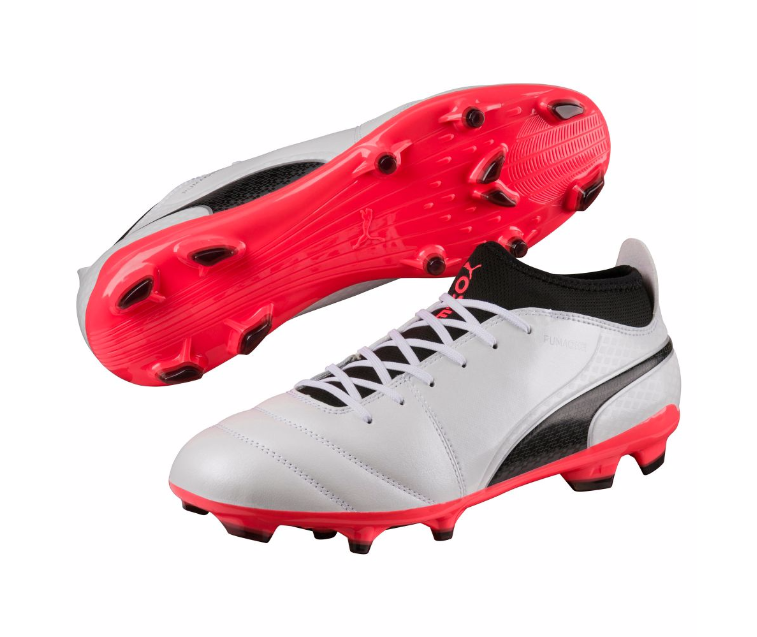 Puma One 17.3 Fg - White/Black/Fiery Coral Mens Firm Ground White/Black/Fiery Coral Mens 7 - Third Coast Soccer
