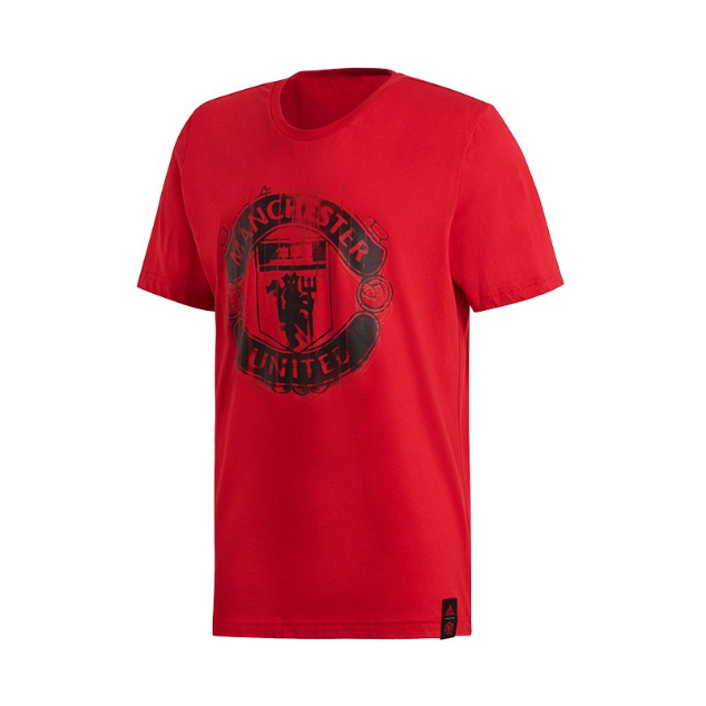 adidas Manu Dna Gr Tee adidasdp2332 T-Shirts Mens Small Red - Third Coast Soccer