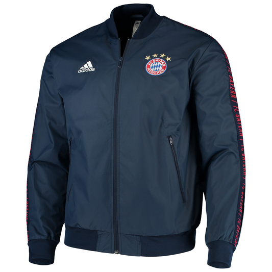adidas Bayern Munich Anthem Jacket Club Replica Mens Small Collegiate Navy - Third Coast Soccer