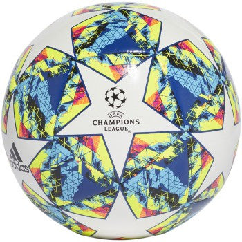 adidas Finale 19 Capitano Ball - White/Cyan/Yellow/Pink Balls White/Cyan/Yellow Size 5 - Third Coast Soccer