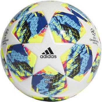 adidas Finale Mini Ball Balls White/Cyan/Yellow Size 1 - Third Coast Soccer