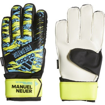 adidas Predator TT FS Junior Gloves Size 7 Solar Yellow/Bright Cyan/Blk - Third Coast Soccer