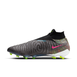 Nike Gripknit Phantom GX Elite Dynamic Fit Fusion FG - Black/White/Volt Blue Men's Footwear Closeout   - Third Coast Soccer