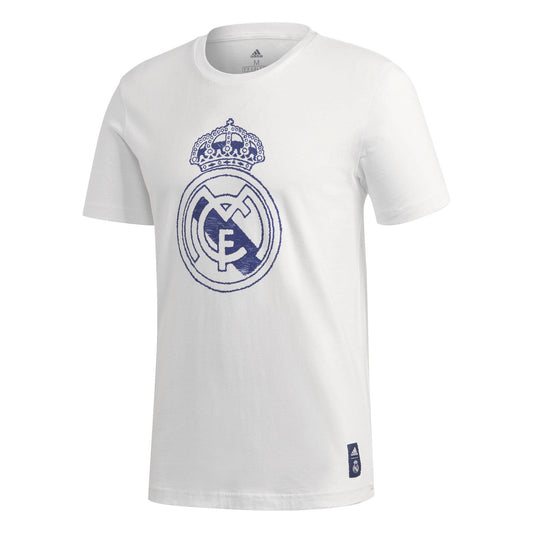 adidas Real Madrid DNA Tee Club Replica White/Dark Blue Mens Small - Third Coast Soccer