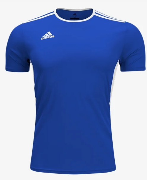 adidas Entrada 18 Jersey - Bold Blue/White apparel closeout Bold Blue/White Mens XSmall - Third Coast Soccer