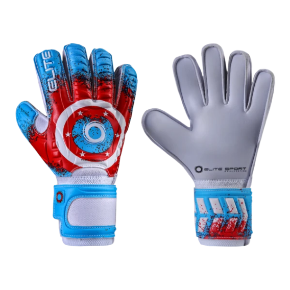 Elite Stars Goalkeeper Gloves Goalkeeper Red/White/Blue Size 6 - Third Coast Soccer