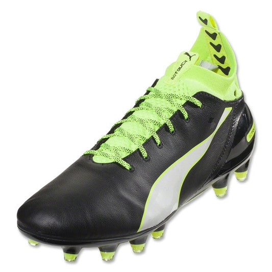 Puma Evotouch Pro FG - Black/White/Safety Yellow Men's Footwear Closeout Black/White/Safety Yellow Mens 7 - Third Coast Soccer