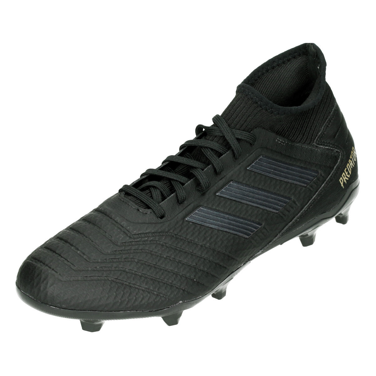 adidas Predator 19.3 FG Mens Firm Ground Mens 6.5 Black/Black/Gold Met - Third Coast Soccer