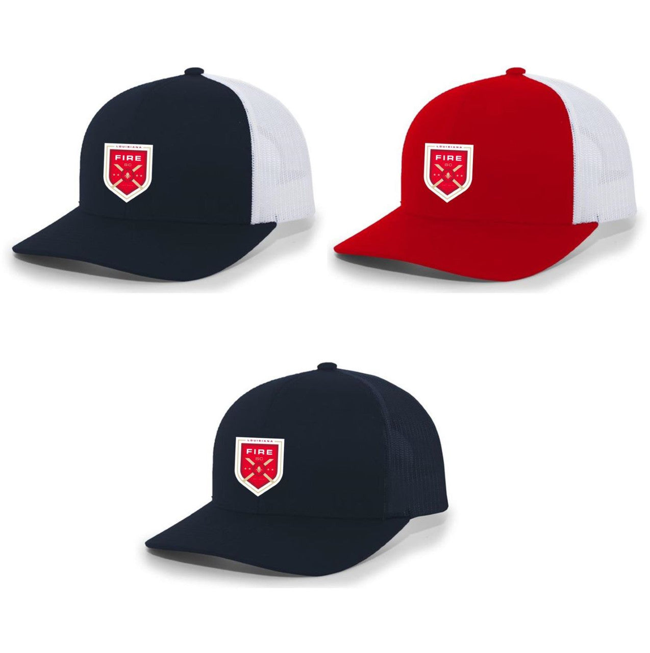 TCS Louisiana Fire Flexfit Premium Trucker Hat Louisiana Fire Spiritwear   - Third Coast Soccer