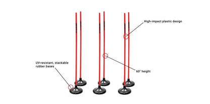 Kwikgoal Premier Coaching Sticks - Hi-Vis Orange Coaching Accessories   - Third Coast Soccer