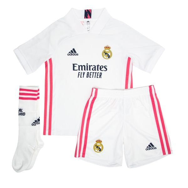 adidas Real Madrid Home Jersey Mini Kit 20/21 Club Replica White/White 3T - Third Coast Soccer