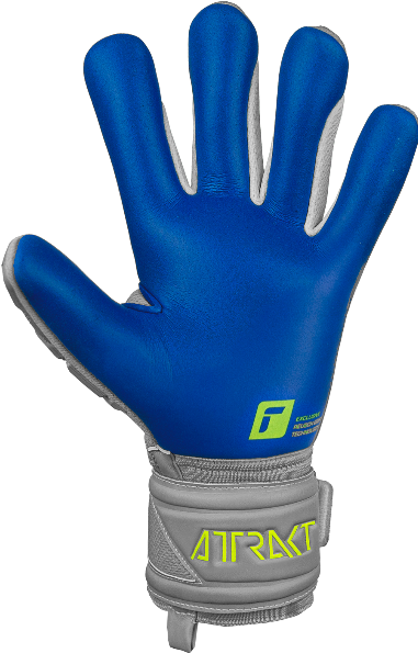 reusch Attrakt Freegel Silver Finger Support Goalkeeper Glove Goalkeeper Size 9 Wolf Grey/Safety Yellow/Deep B - Third Coast Soccer