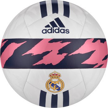 adidas Real Madrid Club Ball - White/Spring Pink/Dark Blue Balls White/Spring Pink/Dark Blue Size 5 - Third Coast Soccer