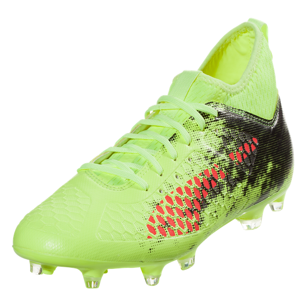Puma Future 18.3 Fg/Ag - Fizzy Yellow/Red Blast/Black Mens Firm Ground Fizzy Yellow/Red Blast/Black Mens 7 - Third Coast Soccer