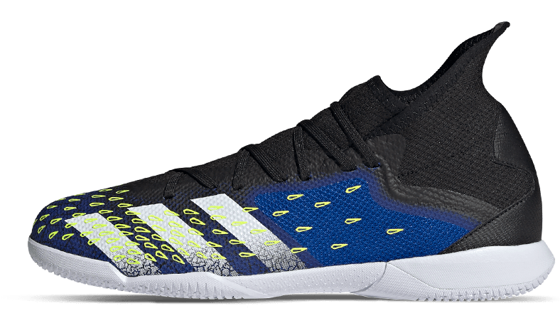 adidas Predator Freak .3 Indoor Shoe - Black/White/Royal Mens Indoor Black/Solar Yellow/Team Royal Mens 7 - Third Coast Soccer
