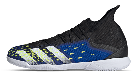adidas Predator Freak .3 Indoor Shoe - Black/White/Royal Mens Indoor Black/Solar Yellow/Team Royal Mens 7 - Third Coast Soccer