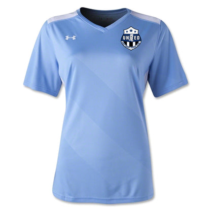 Under Armour GCU Women's Fixture Jersey - Carolina Blue Gulf Coast United Carolina Blue/White/White Small - Third Coast Soccer