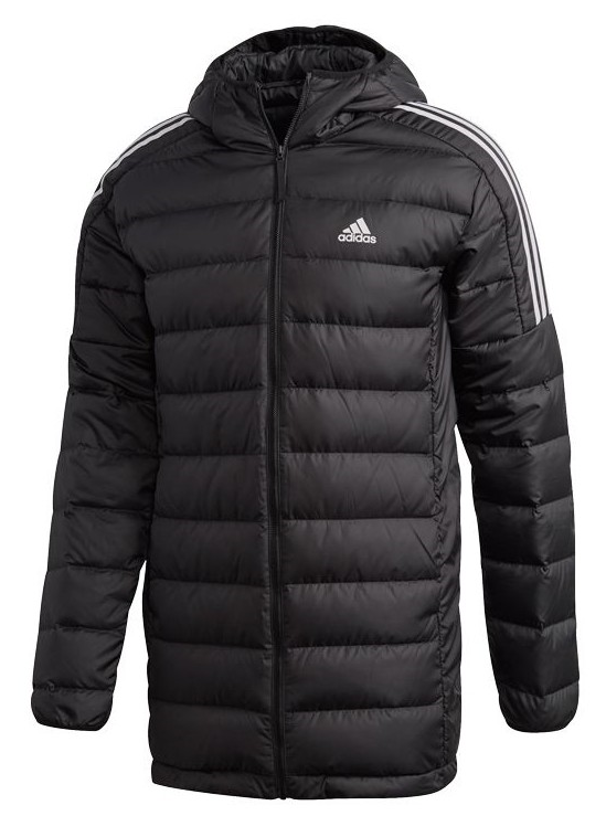 adidas Essentials Down Parka Jackets Black/White Mens Small - Third Coast Soccer
