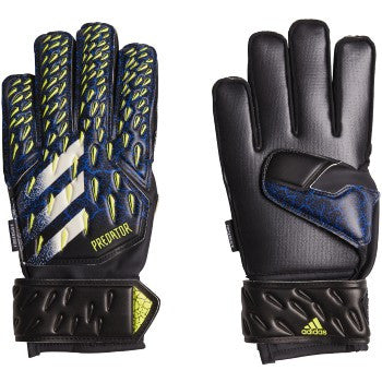 adidas Predator Match Fingersave Goalkeeper Glove - Black/Royal Gloves Black/Team Royal Size 7 - Third Coast Soccer