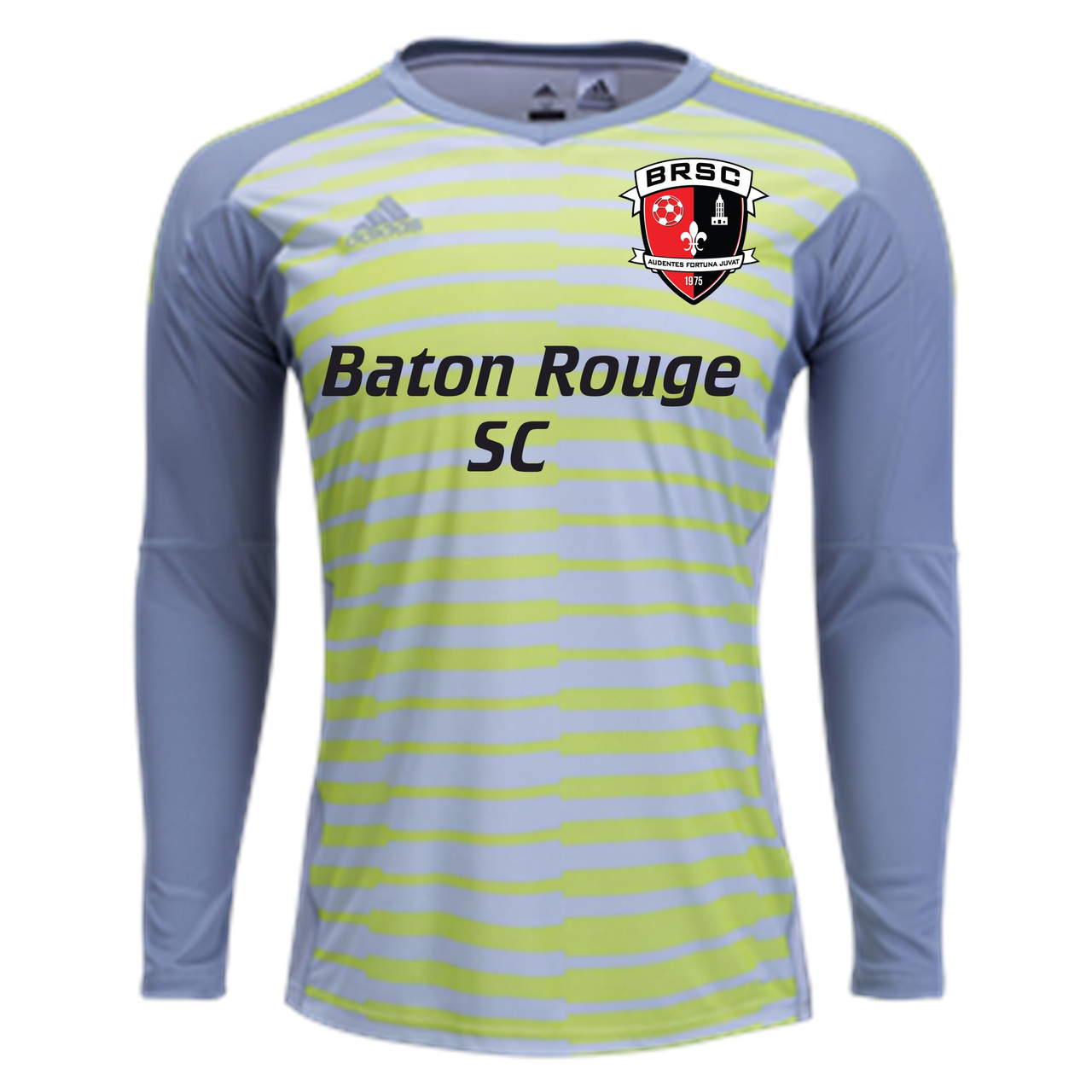 adidas BRSC adiPro 18 LS Goalkeeper Jersey BRSC 2018-2020 Mens Small Light Grey/Solar Yellow - Third Coast Soccer
