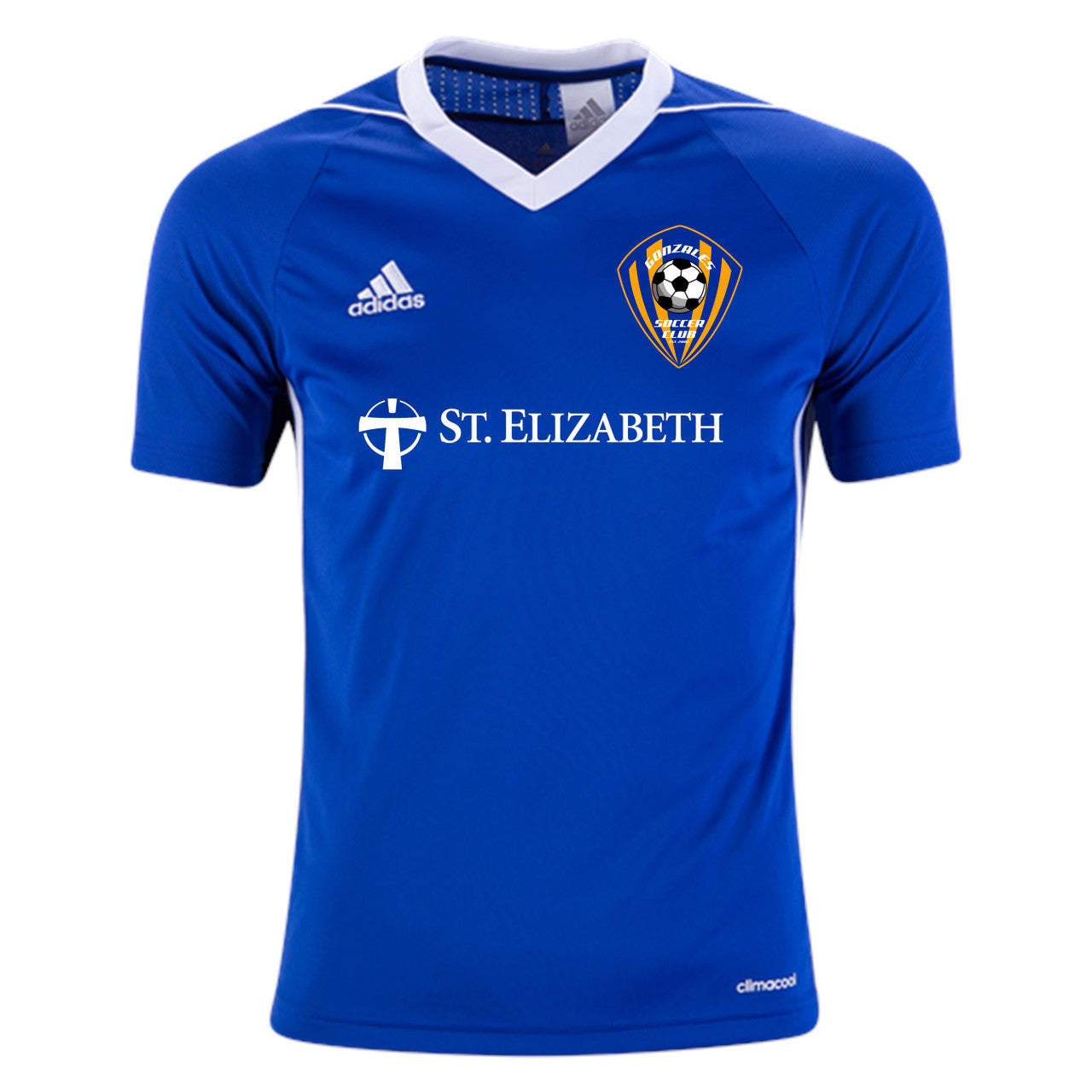 adidas GSC Men's Tiro 17 Jersey - Blue Gonzales Soccer Club Mens Small Bold Blue/White - Third Coast Soccer