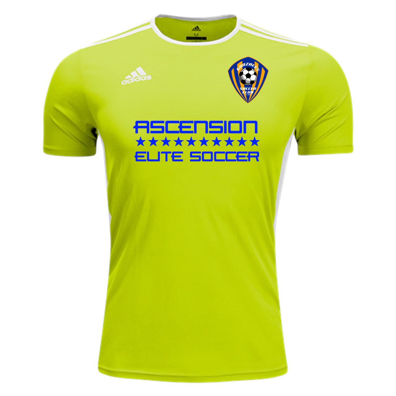 adidas GSC Men's Entrada 18 Jersey - Solar Yellow Gonzales Soccer Club Mens Small Solar Yellow/White - Third Coast Soccer