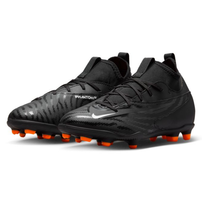 Nike Junior Phantom GX Club Dynamic Fit FG - Black/White/Dark Grey Youth Footwear Closeout Black/White/Dark Smoke Grey Youth 1 - Third Coast Soccer