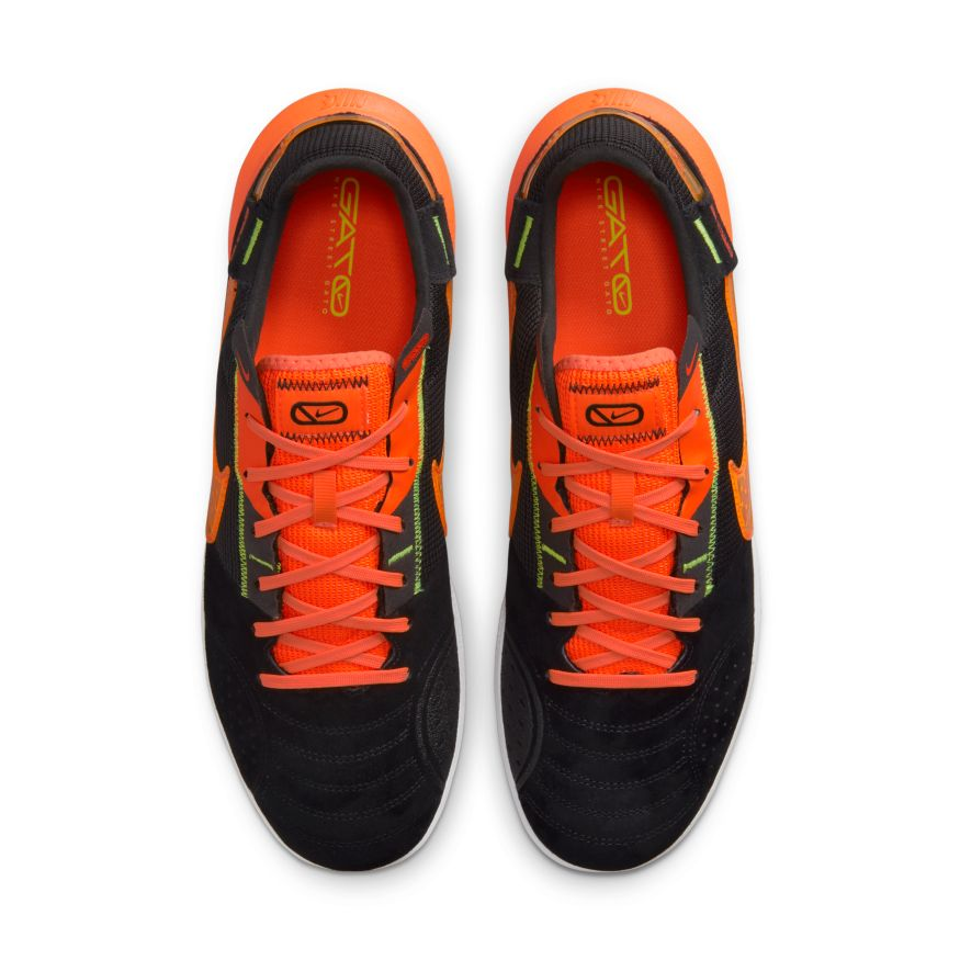 Nike Street Gato - Black/Total Orange/Volt Men's Footwear Closeout   - Third Coast Soccer