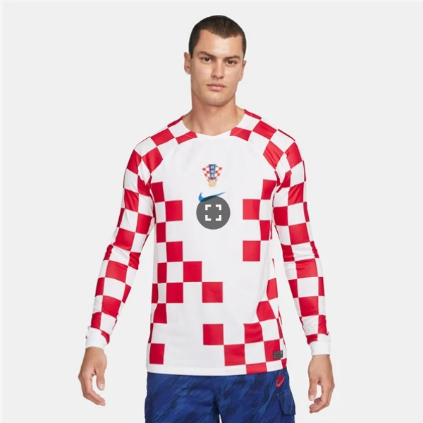 Nike Croatia LS Home Jersey 2022 International Replica Mens Small White/Battle Blue - Third Coast Soccer