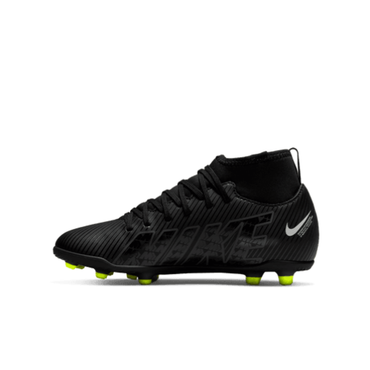Nike Junior Mercurial Superfly 9 Club FG - Black/Dark Smoke Grey/Volt Youth Footwear Youth 2 Black/Dark Smoke Grey/White - Third Coast Soccer