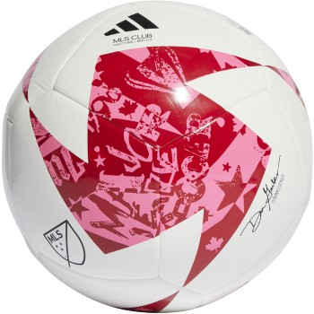 adidas MLS Club Ball - White/Red/Solar Pink Equipment White/Red/Solar Pink Size 5 - Third Coast Soccer