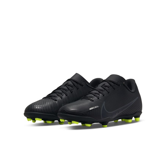 Nike Jr Mercurial Vapor 15 Club FG - Black/Smoke Grey/White Youth Firm Ground Youth 1 Black/Dark Smoke Grey/White - Third Coast Soccer