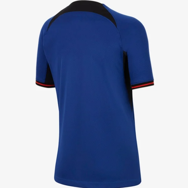 Nike Netherlands Youth Away Jersey 2022 International Replica Closeout Deep Royal Blue/Black/Habanero Youth Medium - Third Coast Soccer