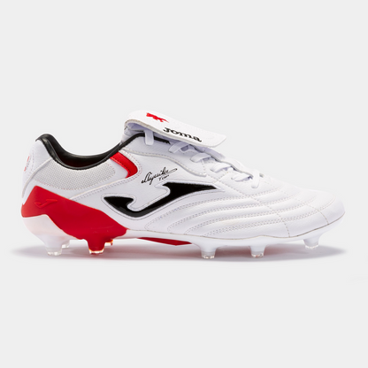 Joma Aguila Cup FG - White/Red Men's Footwear Closeout   - Third Coast Soccer