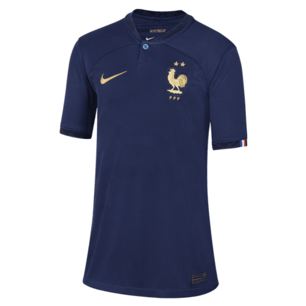 Nike Youth France Home Jersey 2022 International Replica Youth Small Midnight Navy/Metallic Gold - Third Coast Soccer